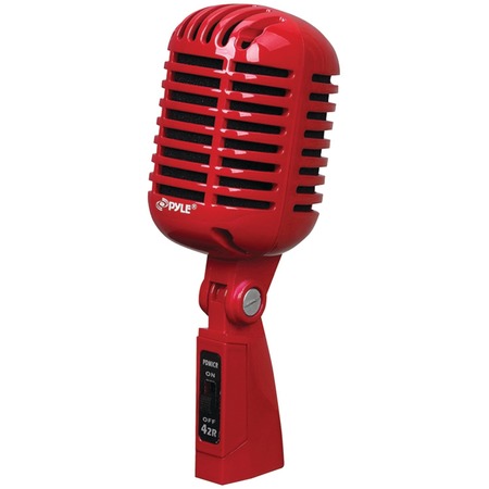 PYLE Classic Retro Vintage-Style Dynamic Vocal Microphone (Red) PDMICR42R